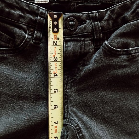 UEC - Volcom Jeans Size 1 - Distressed Washed Black w/raw hem - Straight Leg - Picture 2 of 9